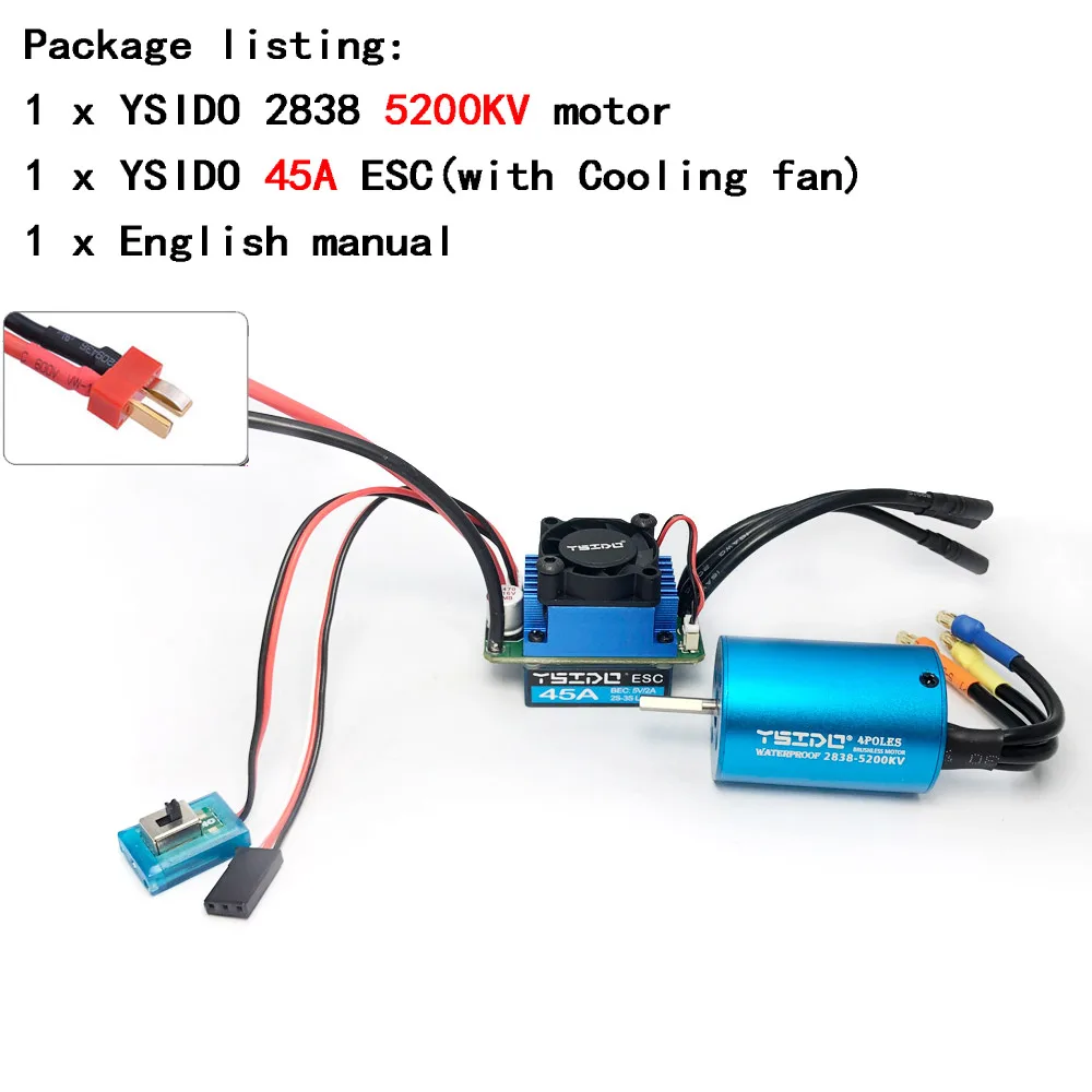 2435/2440/2838/2847 borstelloze motor 35A/45A ESC-combo voor Wltoys 124016   Remo Hobby XLH Timaya Redcat 1/12 1/14 1/16 RC Bootauto
