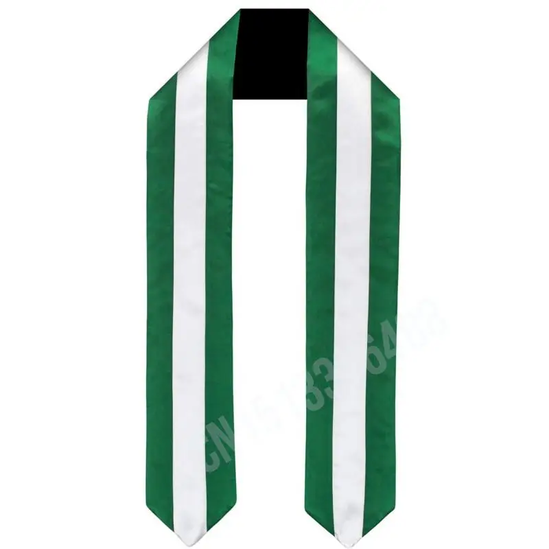 Nigeria Flag Scarf Top Print Graduation Sash Stole International Study Abroad Adult Unisex Party Accessory