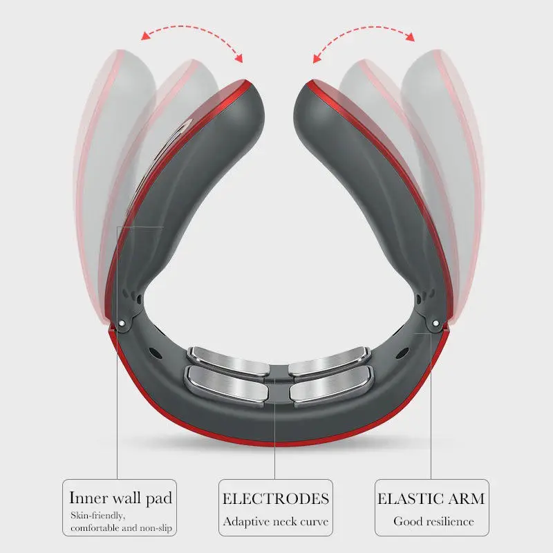 Massaggiatore a impulsi per spalle e collo elettrico Impastare 4 teste TENS Riscaldamento a impulsi magnetici Vertebra cervicale Rilassa il massaggio antidolorifico