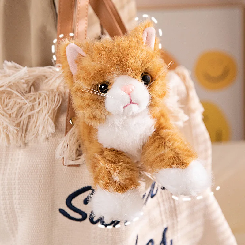 40cm Cute Simulated Cat Doll Plush Toy Stuffed Soft Animal Plush White Black Kitten Pillow Kids Girls Birthday Gift Pet Toys