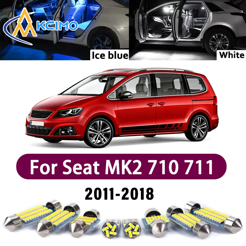 

High Lumen CANBUS Error Free LED Interior Light Kit For Seat MK2 710 711 2011-2018 Map Trunk Reading Dome Lamp Bulbs Set