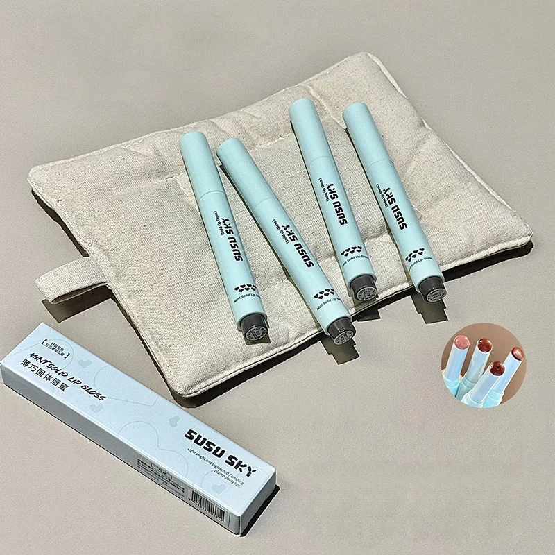 ウォーターライト ソリッド リップグロス スティック ミント ノンスティッキー グラスシャイン 持続カラー 保湿リップバーム ナチュラルルック メイクアップ リップスティック