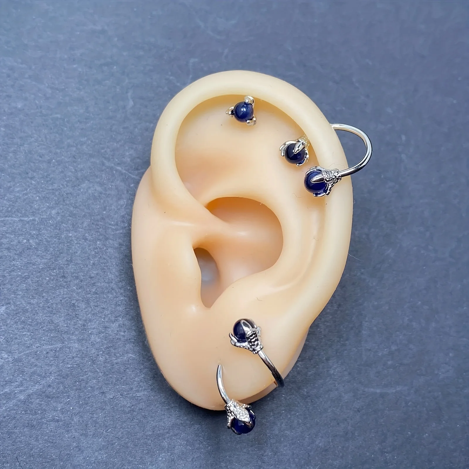 1-3PCS Stainless Steel Helix Cartilage Tragus Earrings, Halloween Gothic Dragon Claw Earrings, Body Piercing Jewelry For Men