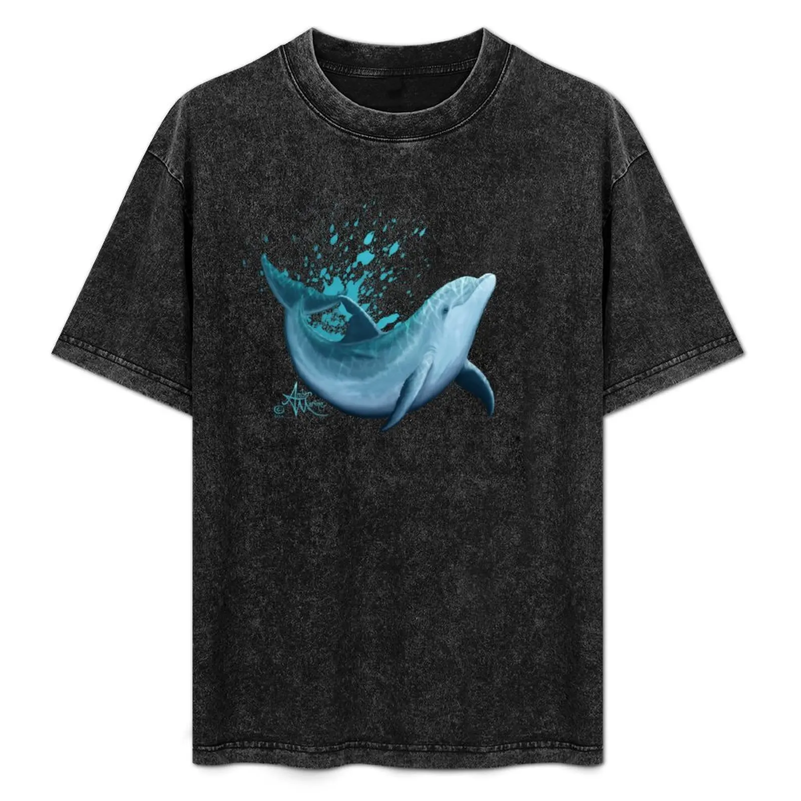 

Riversoul Blue by Amber Marine ~ bottlenose dolphin digital painting, art  2014 T-Shirt Streetwear Print Tee Shirt