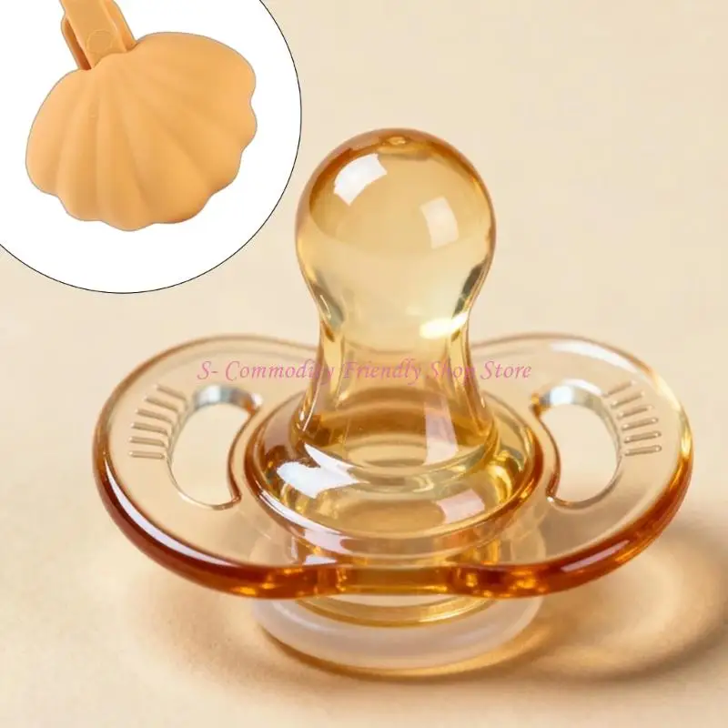 85AE Shell Shaped Pacifier Holder Case Silicone Portable & Lightweight for Newborns
