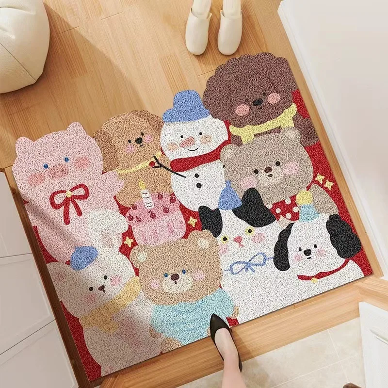 

Cartoon Animals Entrance Doormat Anti-slip PVC Floor Mats Easy Clean Entry Porch Hallway Entryway Home Decor Dust Removal Carpet