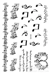 Waterproof Temporary Tattoo Sticker music musical note feather totem for girl women tatto stickers flash tatoo fake tattoos 7