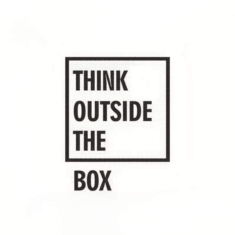 Office Wall Sticker, Think Outside The Box Wall Decal, Office Decal, MotivationalDecal, Inspirational 15CM PVC KK