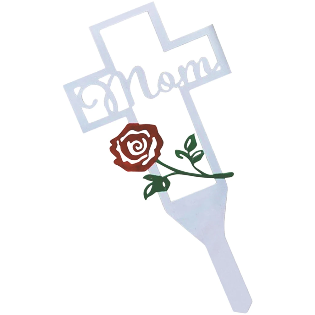 

Cemetery Cross Stake Creative Iron Decorative Memorial Ground Ornament for Garden Yard Graves Decoration Garden Stake