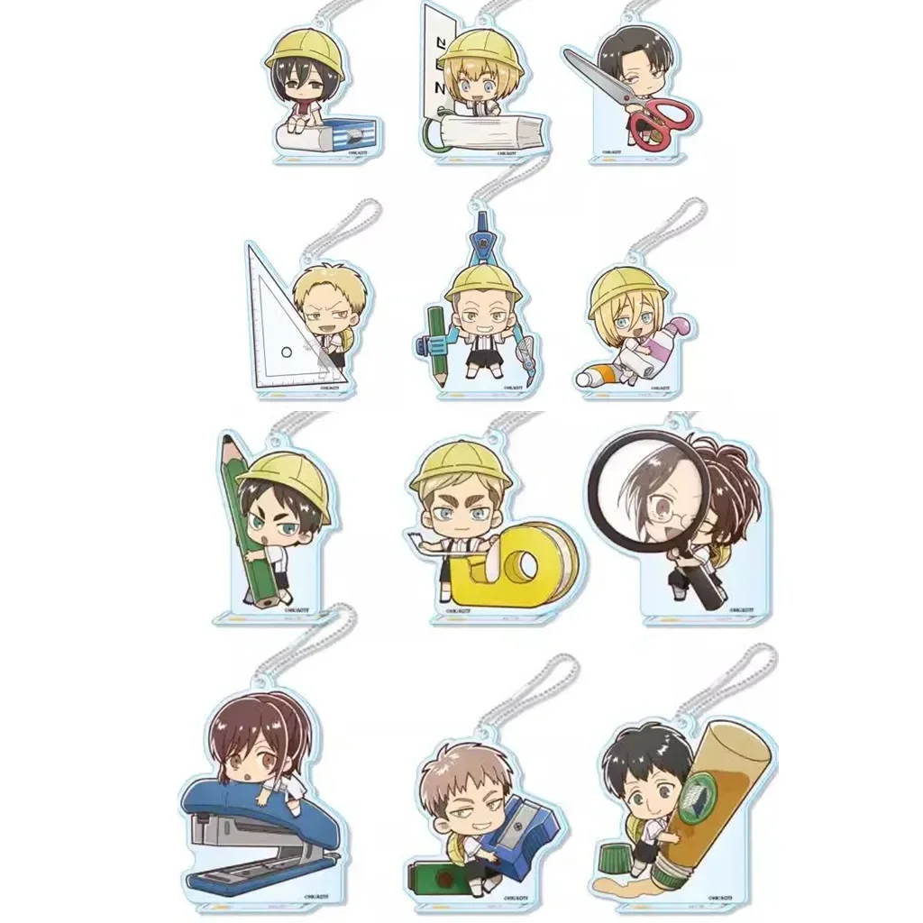 Game Levi Mikasa Eren Yeager Armin Acrylic Stand Doll Anime Mini Figure Model Plate Cosplay Toy for Gift