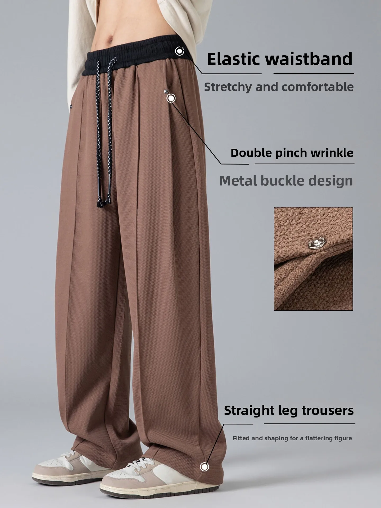 

Американские хлопковые повседневные брюки для мужчин, весна/осень 2021, новый стиль, свободные широкие брюки прямого кроя, молодежные спортивные брюки