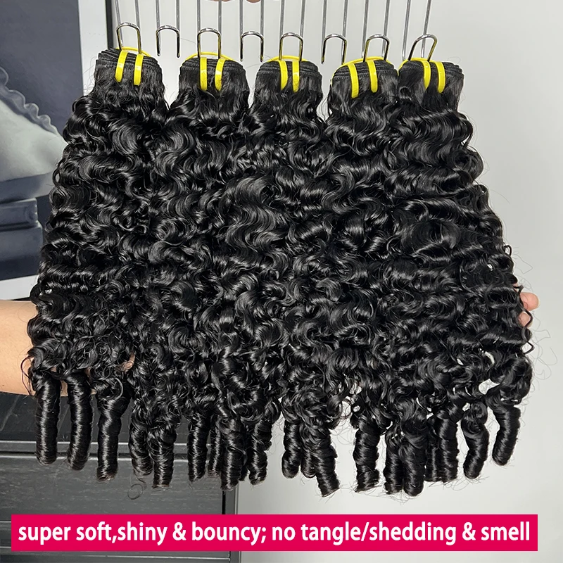 

Бирманские кудрявые спиральные пучки, 100% натуральные человеческие волосы, 15A, необработанные вьетнамские натуральные волосы, спиральные кудри, пикси-кудри # 1B