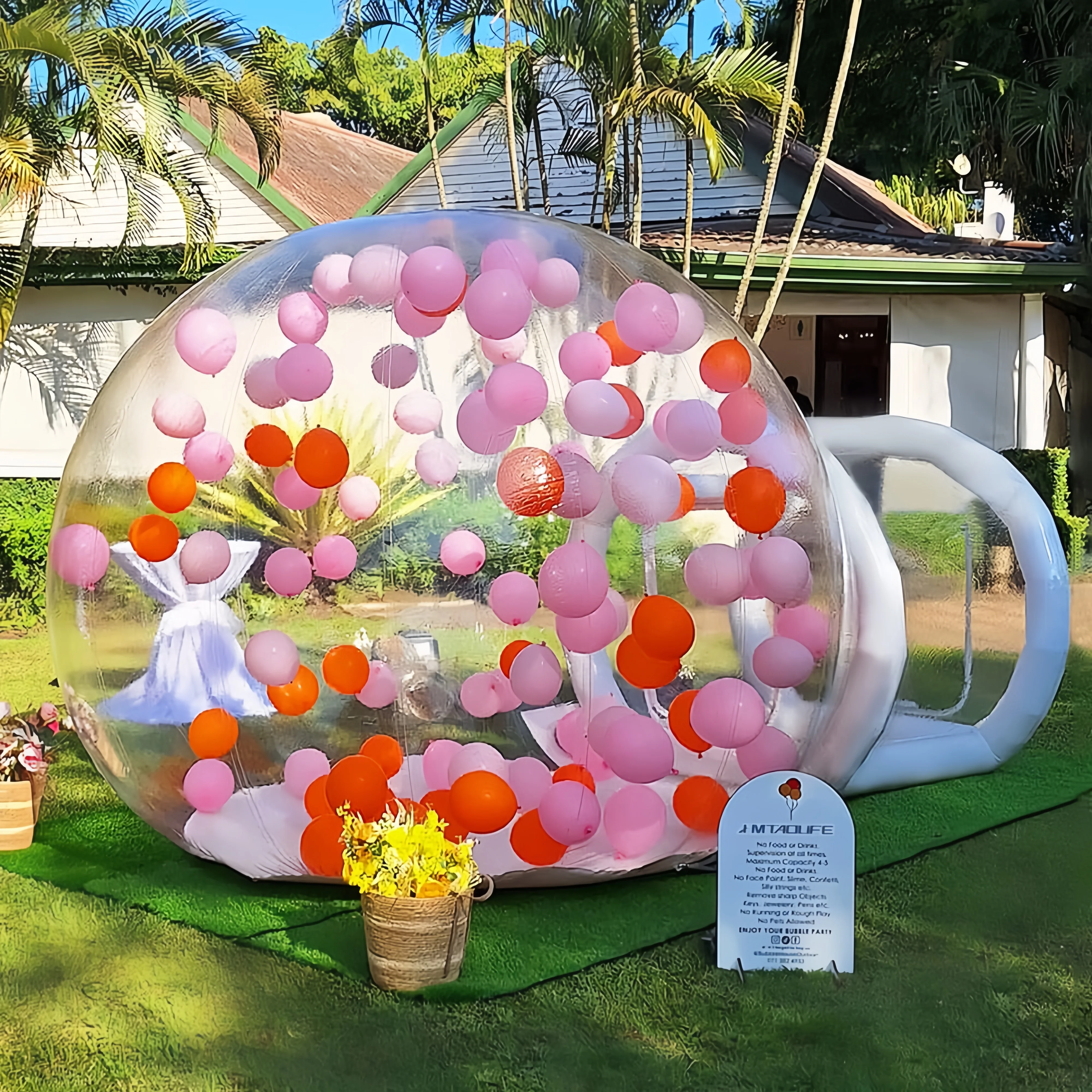 

Commercial Grade Inflatable Bubble House Kids Trampoline Play Tent with Blower Transparent PVC Outdoor Dome for Birthday Party