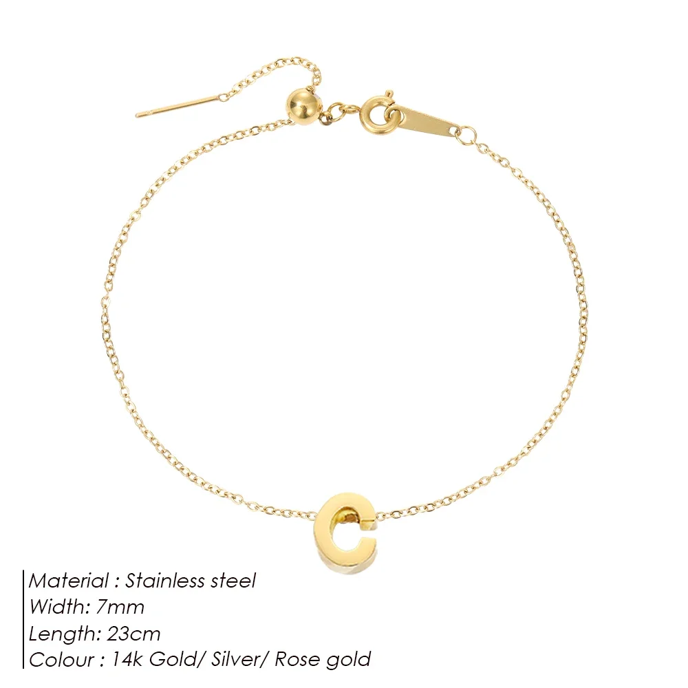 النساء الأحرف الأولى DIY خلخال الفولاذ المقاوم للصدأ اسم المجوهرات تخصيص خلخال الأبجدية الإنجليزية هدية عيد ميلاد للرجال والنساء