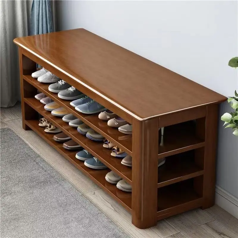Solid wood shoe changing stoolseated shoe cabinet entrance door bench shoe rack
