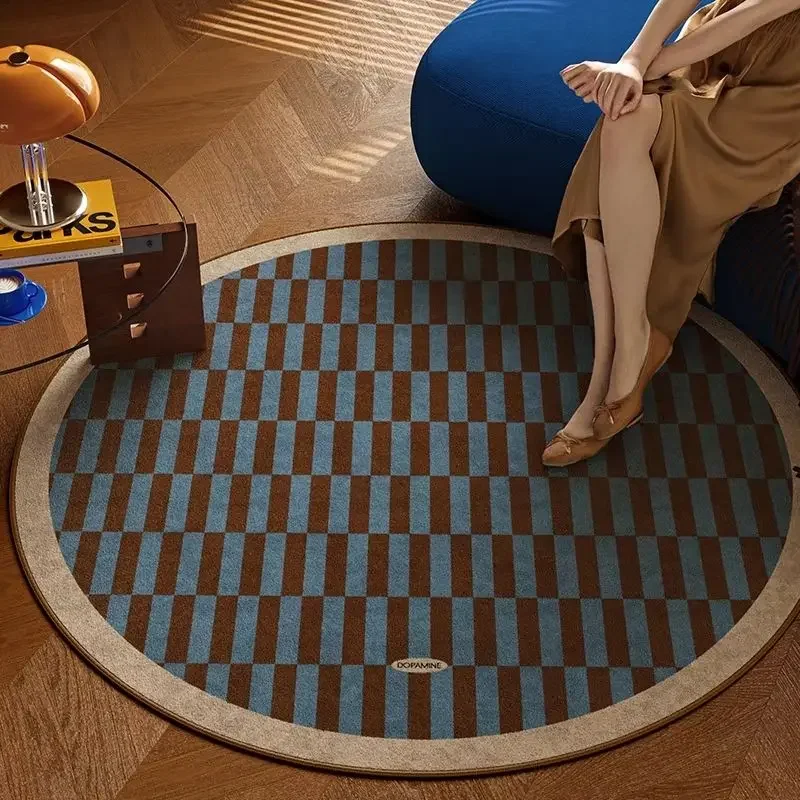 Vintage Round Patchwork Rug – Living Room, Bedroom, Rocking Chair Cushion, Study Mat, Seating Pad, Cozy Home Decoration