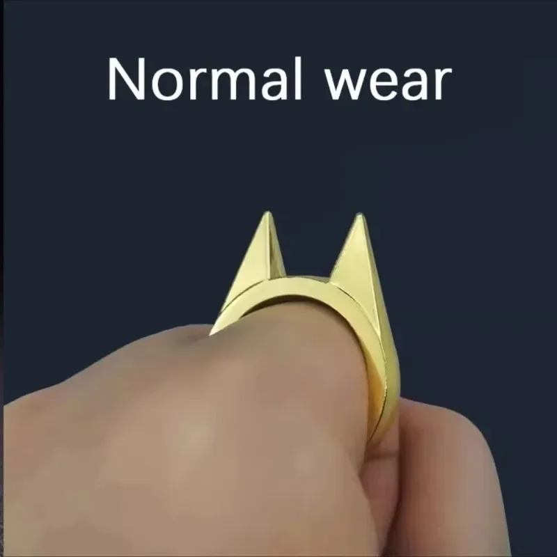 الدفاع عن النفس القط الأذن حلقة نافذة قواطع المرأة المضادة للذئب الرجال إصبع واحد مشبك حمل الدفاع المسامير إصبع النمر. #5