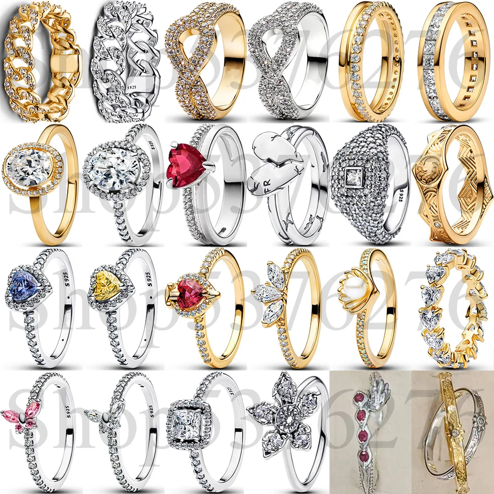 

2025 Winter 925 Silver Dragon Queen Crown Princess Shell Butterfly Infinite Friends Game Fashion Ring For Women Gift DIY Jewelry