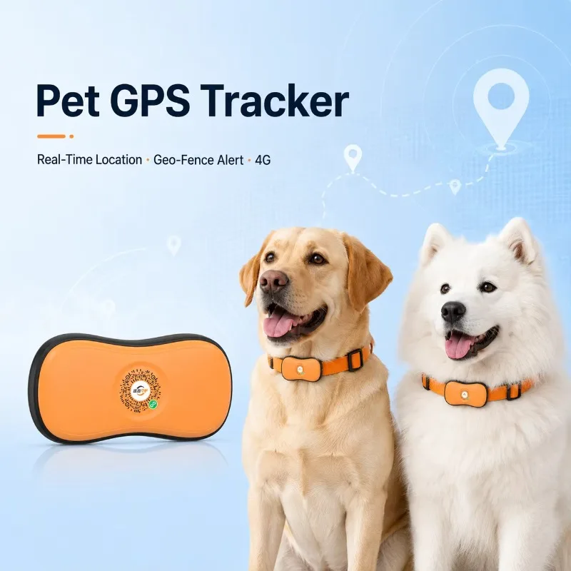 Real Time Portable Pet GPS Tracker 4G Dog Cat Locator with Geo Fence Anti Lost PC Compatible