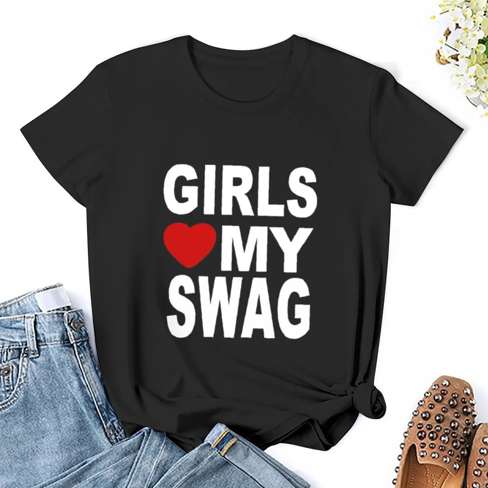 Girls love my swag T-Shirt summer tops shirts graphic tees Female clothing oversized t-shirts for Women graphic tees funny