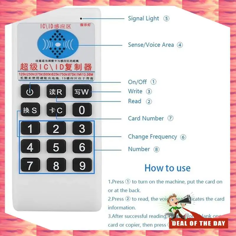 

24-Hour Delivery RFID NFC IC Card Reader & Writer +5XUID Keychain 125Khz-13.56MHZ Duplicator RFID Smart Card Reader IC ID Duplic