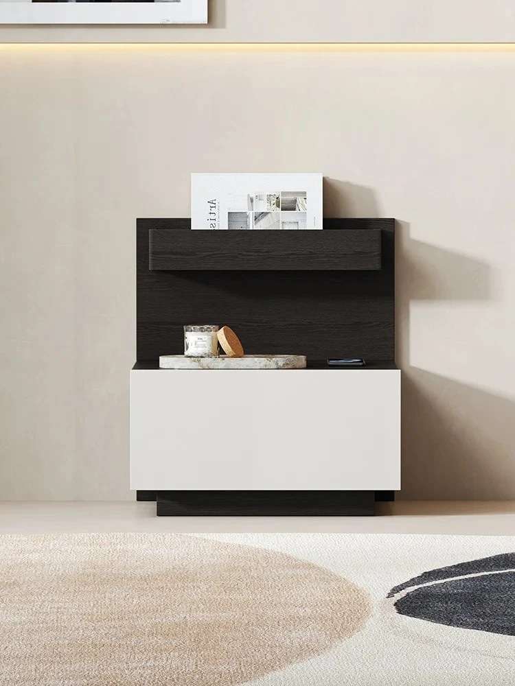Nordic Smart Wireless Charging Bedside Table Simple Modern Bedroom Retro Storage Locker