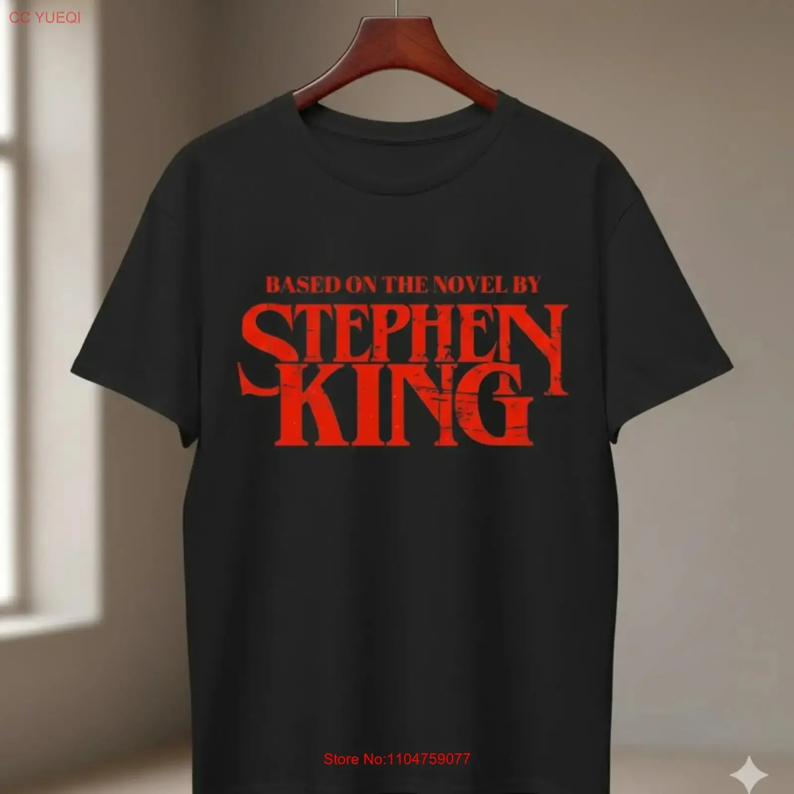 Stephen King Based On The Novel Horror Quote Black T Shirt T062 vintage Washed Breathable Soft streetwear Slightly Unisex