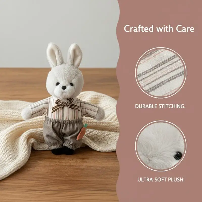 Kawaii Couple Rabbit Plush Keychain Doll