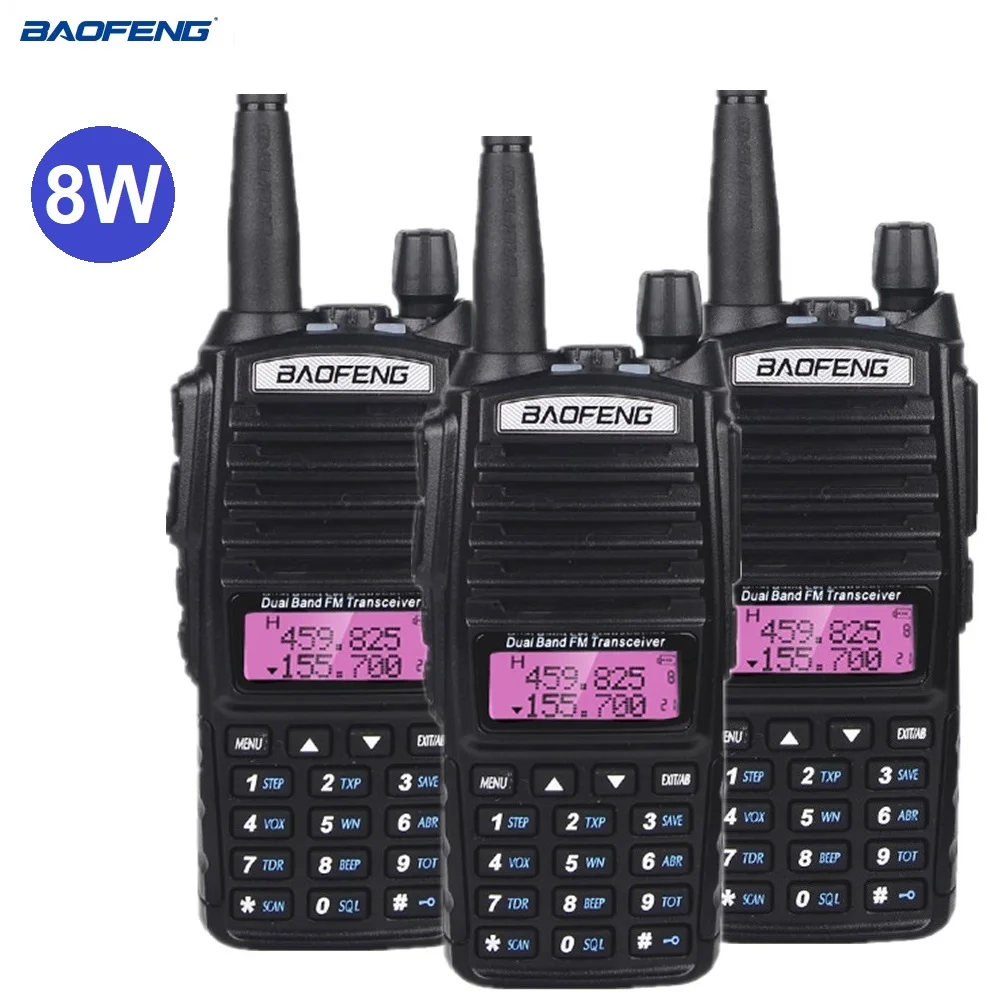 

3pcs Walkie Talkie Baofeng uv82 Two Way Radio Scanner VHF UHF UV 82 Ham Radio Station hf Transceiver UV-82 8W for Hunting 20km