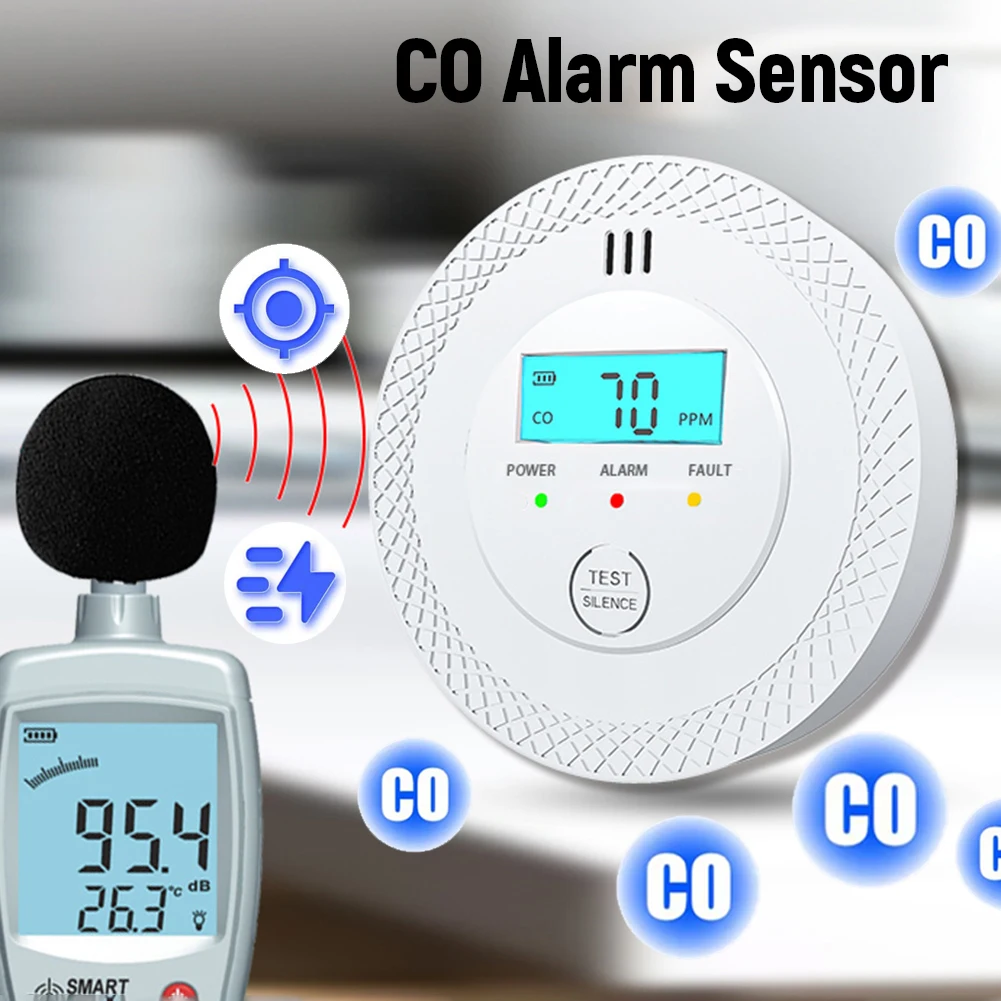 

1-5PCS Carbon Monoxide Detector CO Gas Monitor Alarm Battery Powered CO Sensor Detector with LED Digital Display for Home Depot