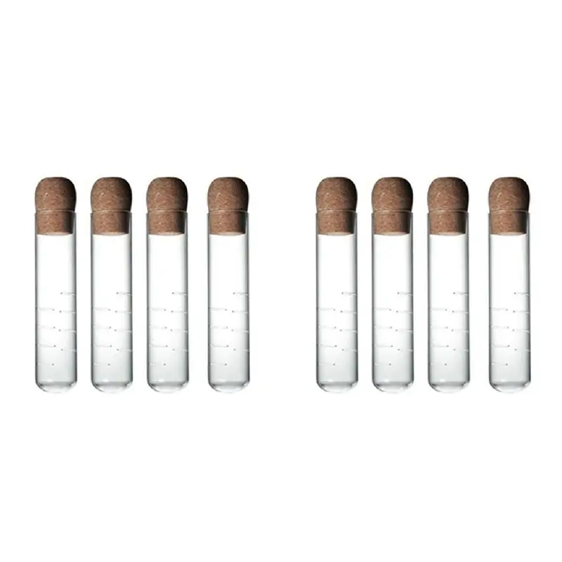 CHCH 8PCS Glass Strainers For Long Leaf Tea, Reusable Glass Diffuser With Cork Loose Tea Steeper Filter For Cup