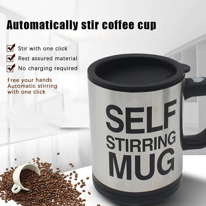 400ml Mugs Automatic Electric Lazy Self Stirring Mug Cup Coffee Milk Mixing Mug Smart Stainless Steel Juice Mix Cup Drinkware