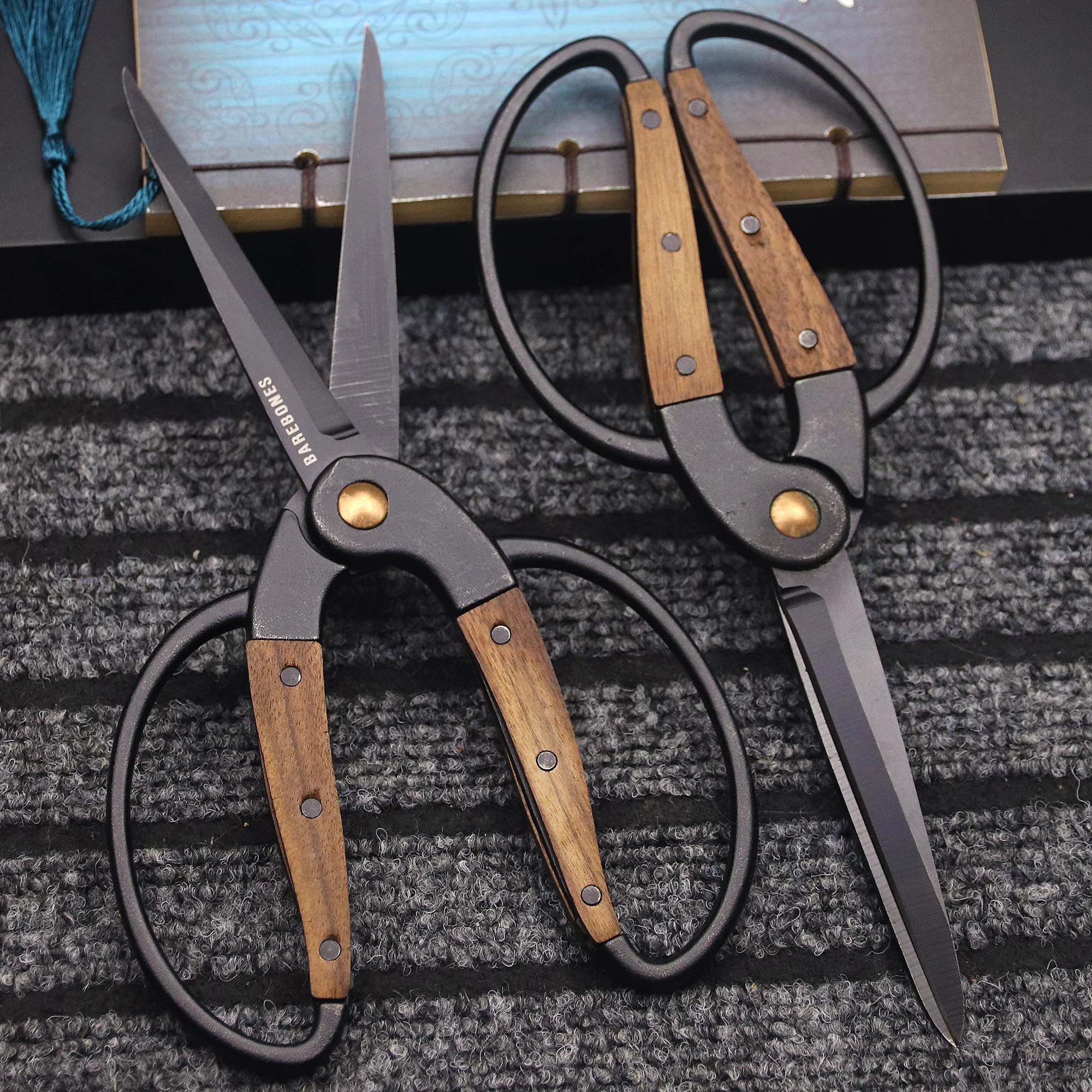 BAREBONES-Multi-purpose Hand-Made High Steel EDC Scissors, DIY Craft Scissors, Tailor Scissors, desembalagem expressa