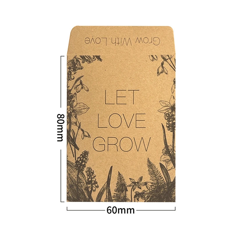 100PCS Seed Packets Envelopes Self Sealing Kraft Small Seed Envelopes For Seed Storage Resealable Seed Saving Envelopes