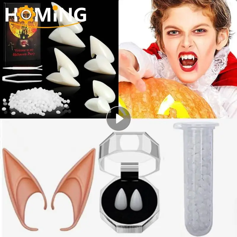 Halloween Party Fangs Angel Elven Elf Ear Cosplay Costumes Vampire Soft Halloween Party Decor DIY Halloween Vampire Teeth Props