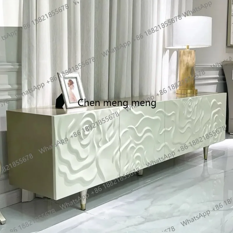 

F150 French TV cabinet rose-shaped simple high-end living room solid wood storage storage TV cabinet