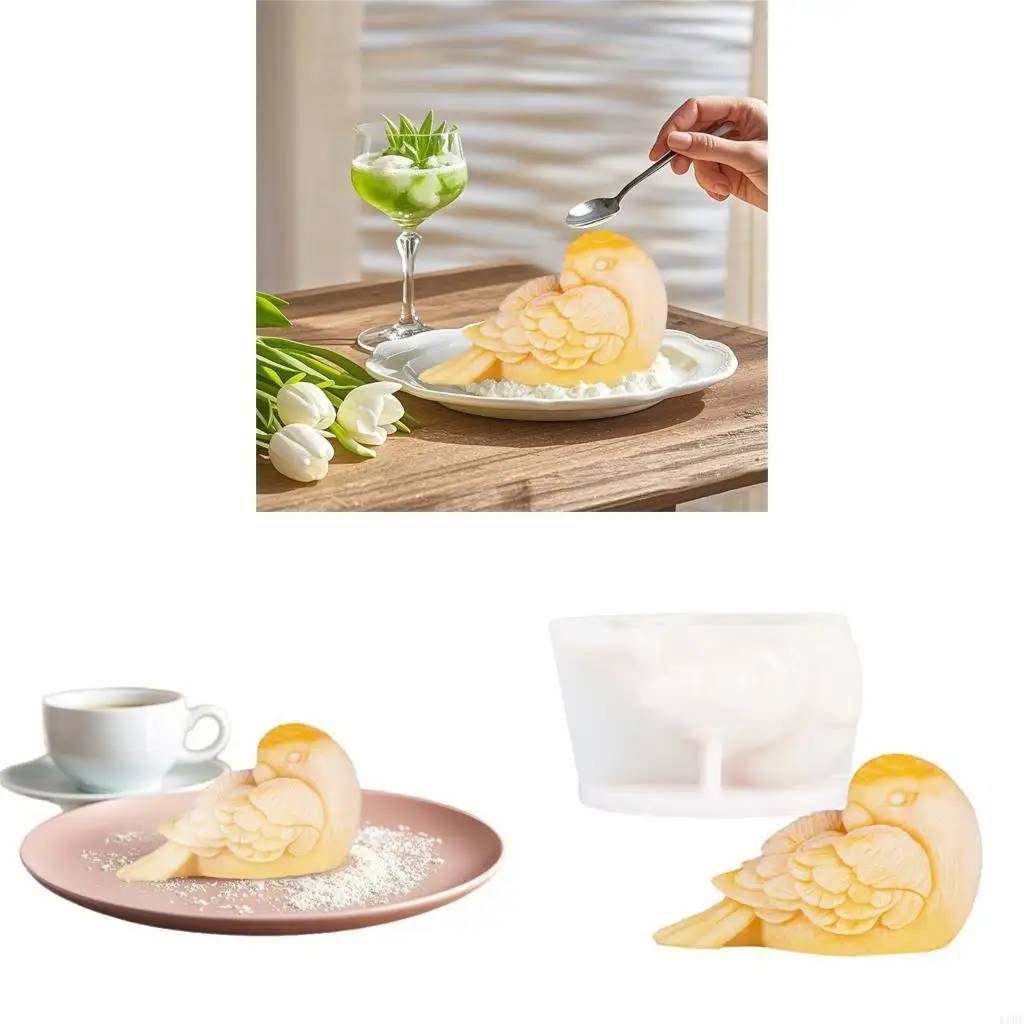 L9BE Realistic Parrot Chocolate Baking Mould Silicone Mousse Cake Mold for Family Gatherings and Celebration