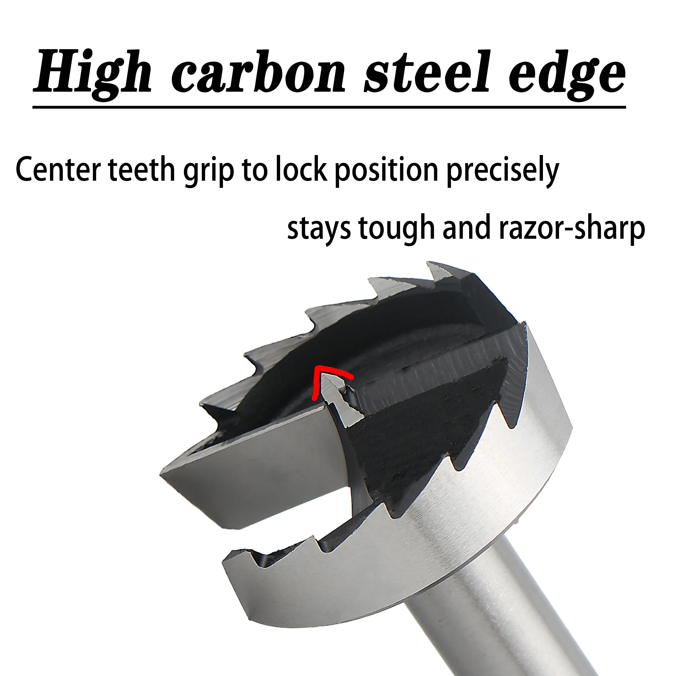 2 pçs haste redonda 6-100mm forstner broca multi-dente buraco de madeira viu madeira auto centralização dobradiça chato cortador de aço de alto carbono