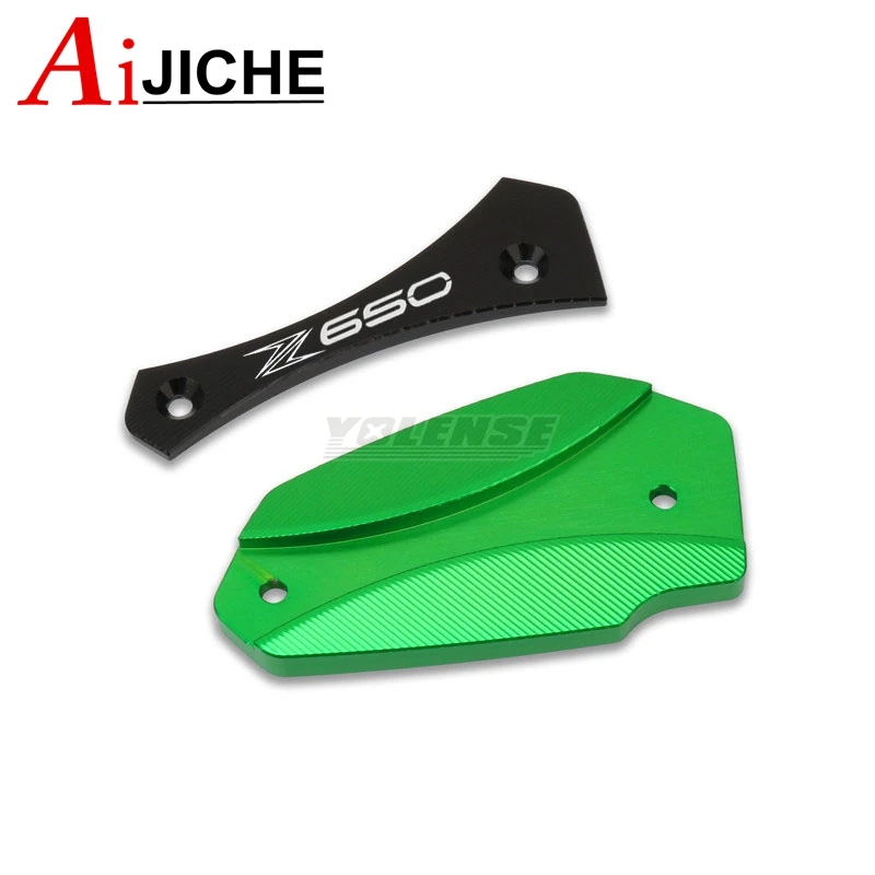 Motorcycle CNC Front Brake Reservoir Fluid Tank Oil Cup Cover Fit For Z650 Z800 Z900 Z900RS Z 650 800 900 900RS 2017-2023