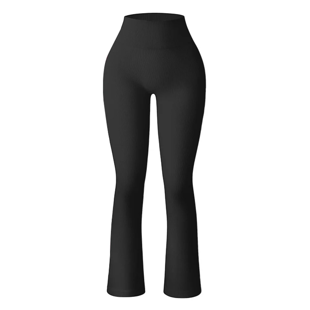 ブランドの新しいズボンパンツヨガパンツカジュアルフレアダークグレーフィットネスヨガパンツハイウエストフレアレギンスロングパンツ
