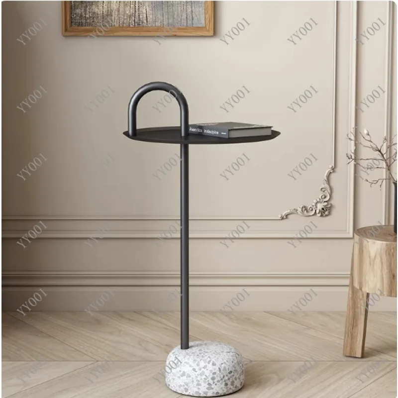 Modern Terrazzo Sofa Side Table Minimalist Nightstand Coffee Table for Home Furniture