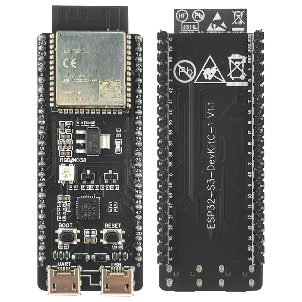 ESP32S3 Development Board with Expansion Adapter 2.4G Wifi Module for Arduino 8MB PSRAM N16R8 CP2102 Type-C ESP32-S3-DevKitC-1