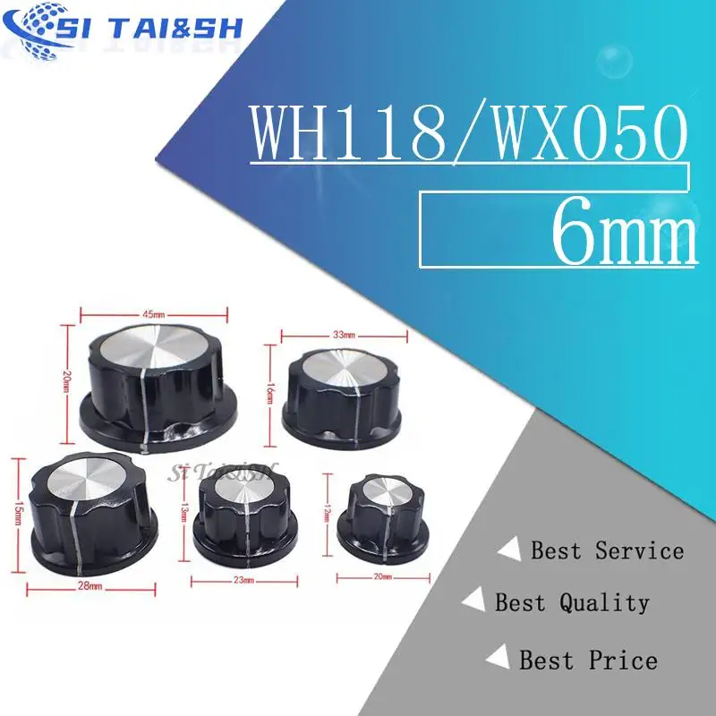 5Pcs MF-A01 MF-A02 MF-A03 MF-A04 MF-A05 Potentiometer Knob WH118/WX050 Rotary Switch Electronic 6mm