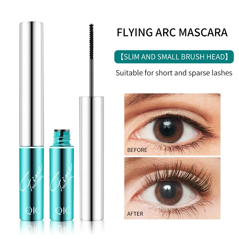 QIC Japanese - Mascara 4D stile per ciglia fini - Testina piccola, Trucco naturale impermeabile che non sbava e non aggraffatura 1 PZ