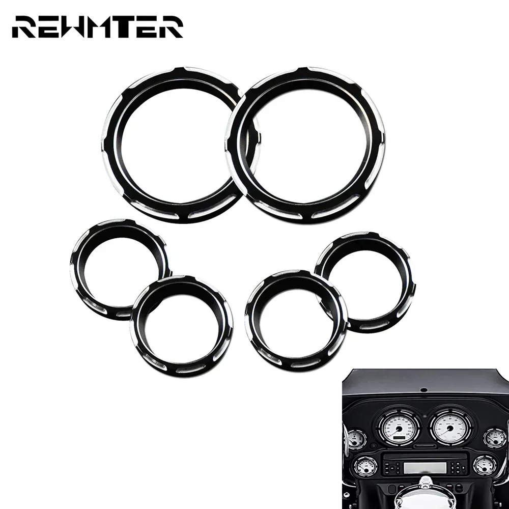 Tablero de cubierta de instrumento de motocicleta, velocímetro de 4 ", 2", bisel de ráfaga para Harley Touring Electra Glide Road, Street Glide Trile 96-13