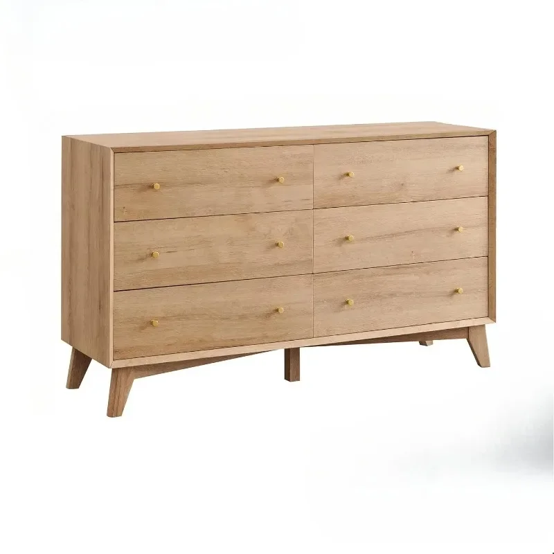 

2/5/6 Drawer Dresser, 54" Wide Mid Century Modern Chest of Drawers, Beveled Profile Design, Dresser TV Stand, Wood Organizer