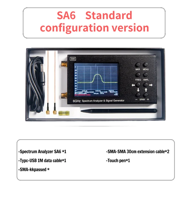 SA6  Portable Spectrum Analyzer Network +HT6 SA6 logarithmic periodic Signal Nanovna F v2 Generator Wi-Fi 2g 4G LTE CDMA GSM