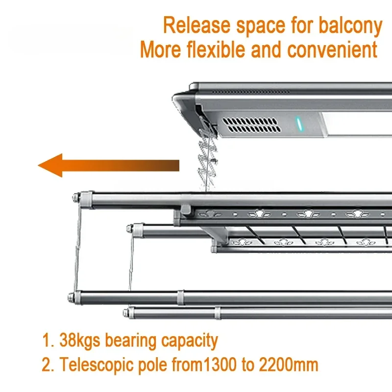 Clothes Dryer 18mm Stand Portable Holder Shelf Adjustable Cloth Drying Rack for Balcony