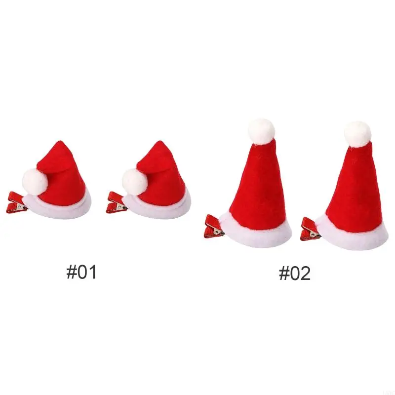 L5YC Santa Hat Hair Clip Santa Hat Headpiece Christmas Party Fashion Fascinator