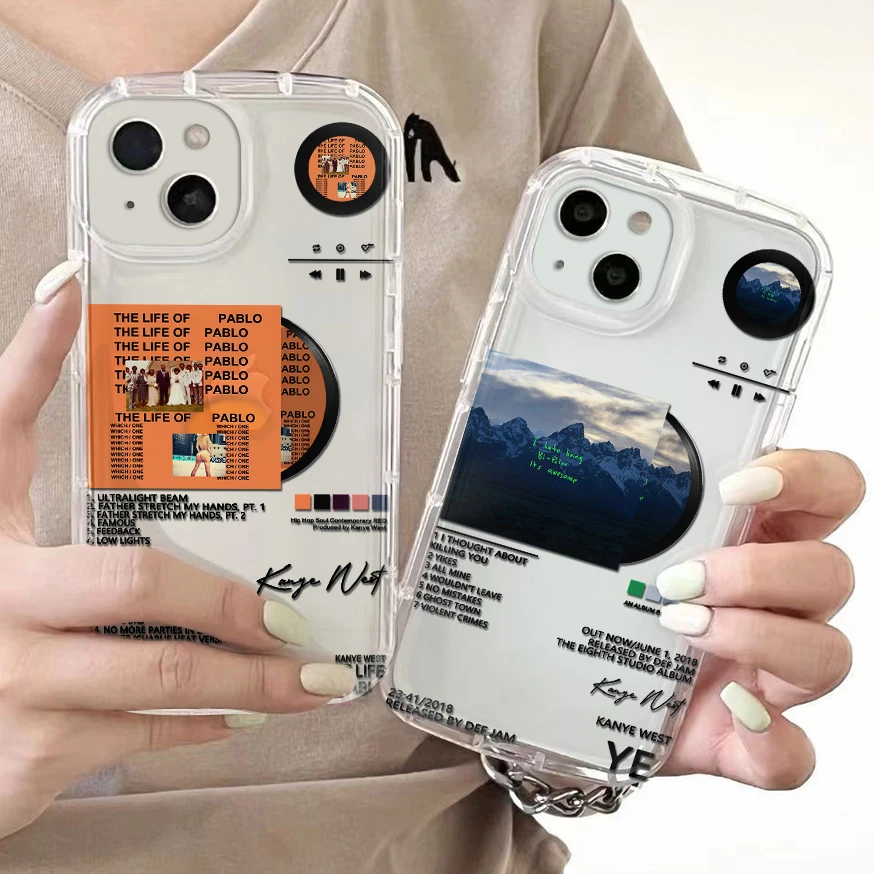 New Rapper Kanye West Hot Album Clear Case for IPhone 16 15 14 13 12 11 Pro Max 14 15 7 8 Plus X XS Max SE2020 Airbag Shockproof